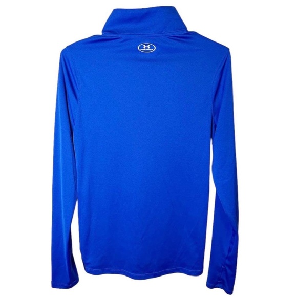 Under Armour Running Pullover Half Zip Jacket Royal Blue Semi-fitted Heat Gear - Picture 9 of 9